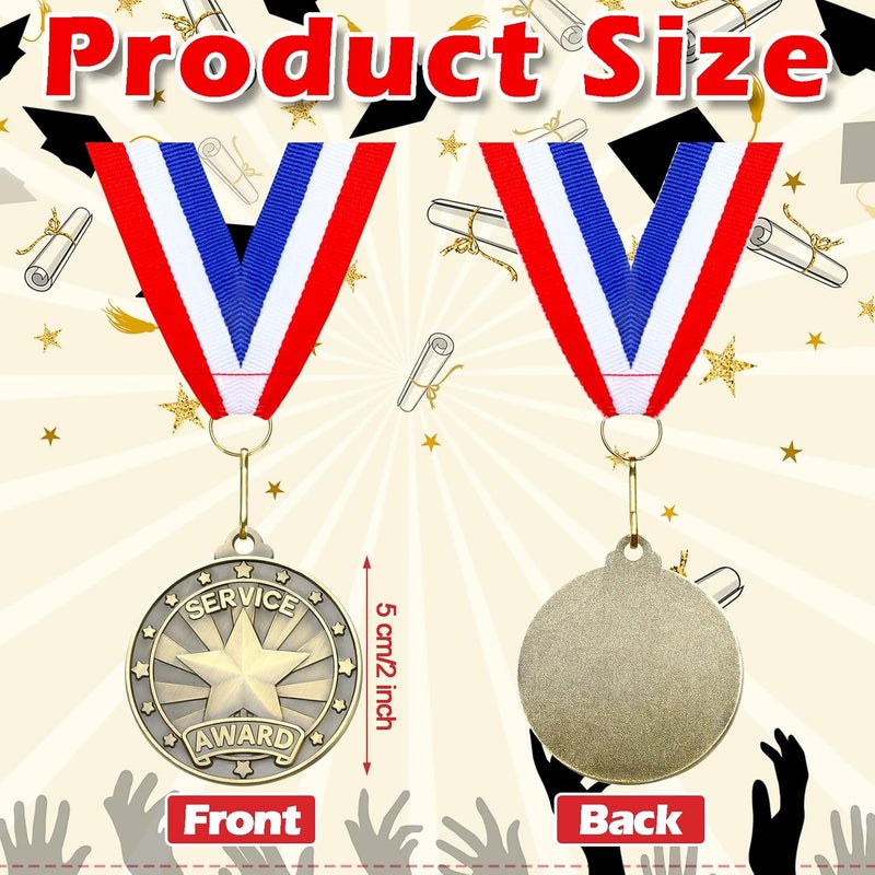 Quelay 30 Pcs 2'' Award Medals Bulk Gold Winner Medals with Neck Ribbons Metal Trophy Award Prize Gift for Tournaments, Competitions, Party, Kids and Adults - Image 3